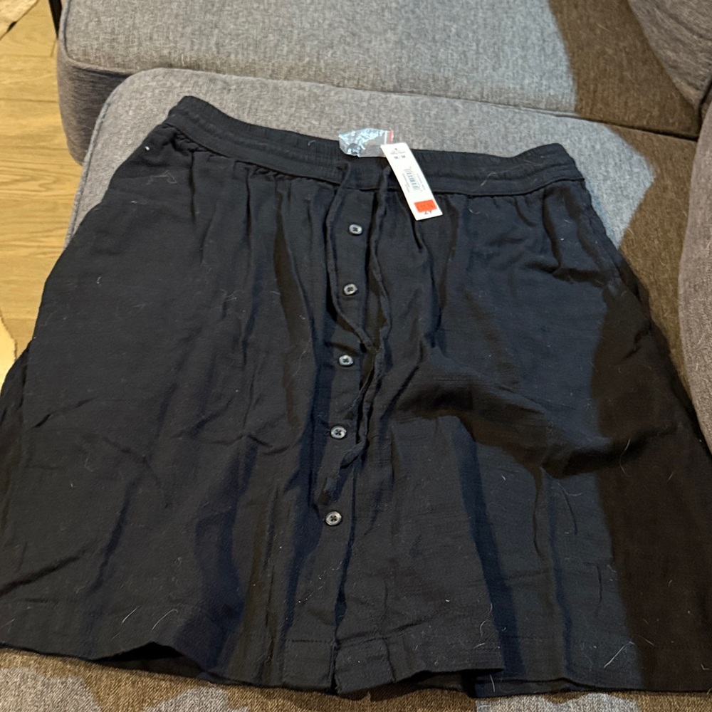 Joe Fresh Black Button-Front Mini Skirt